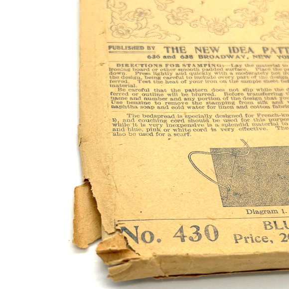 New Idea Antique 1920's Pattern #430 French Knot Embroidery Bedspread Design HTF - Picture 5 of 10